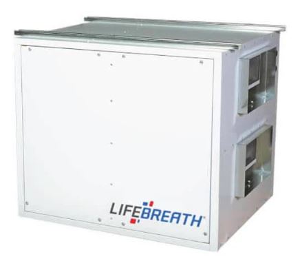 Lifebreath - HRV, Commercial, Interior, Damper Defrost, 1200 CFM, 65% Efficient
